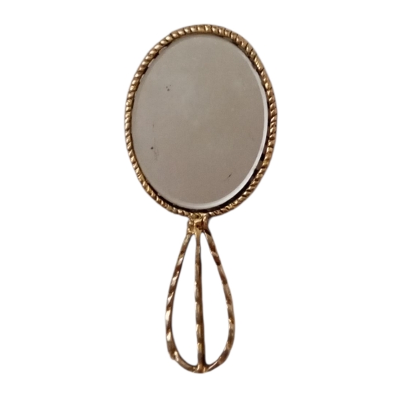 Vintage Gold Cameo Tiny Mirror - Picture 2 of 4